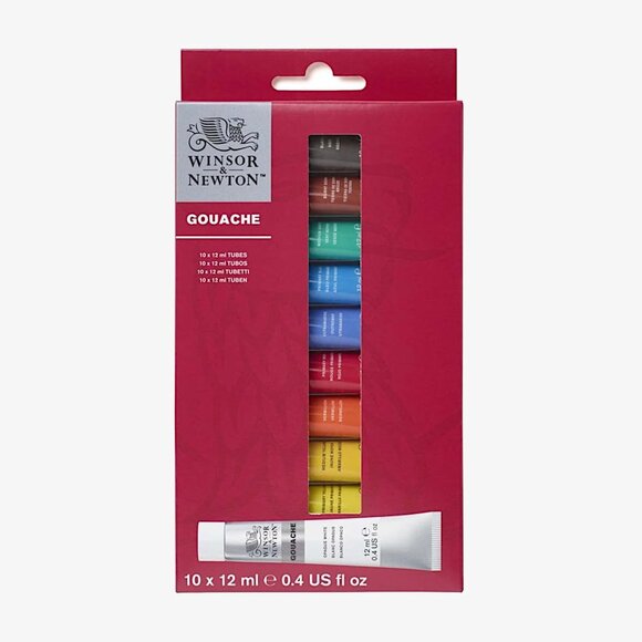 WINSOR & NEWTON Gouache Paint Set, 12ml, 10pk - Picture 2 of 2